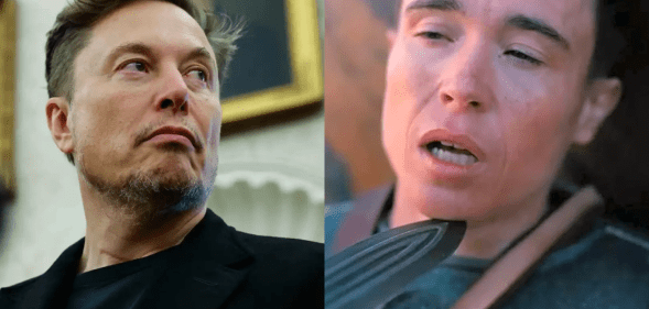 Images of Elon Musk and Elliot Page in The Odyssey side-by-side