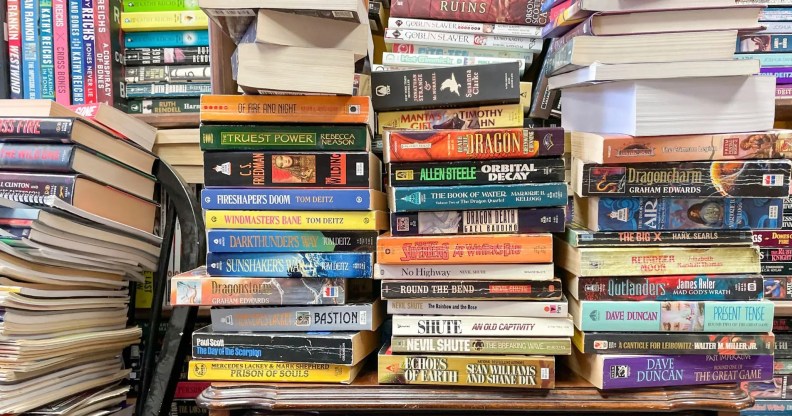 stacks of books