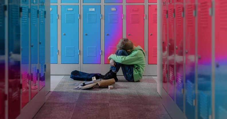 boy in school