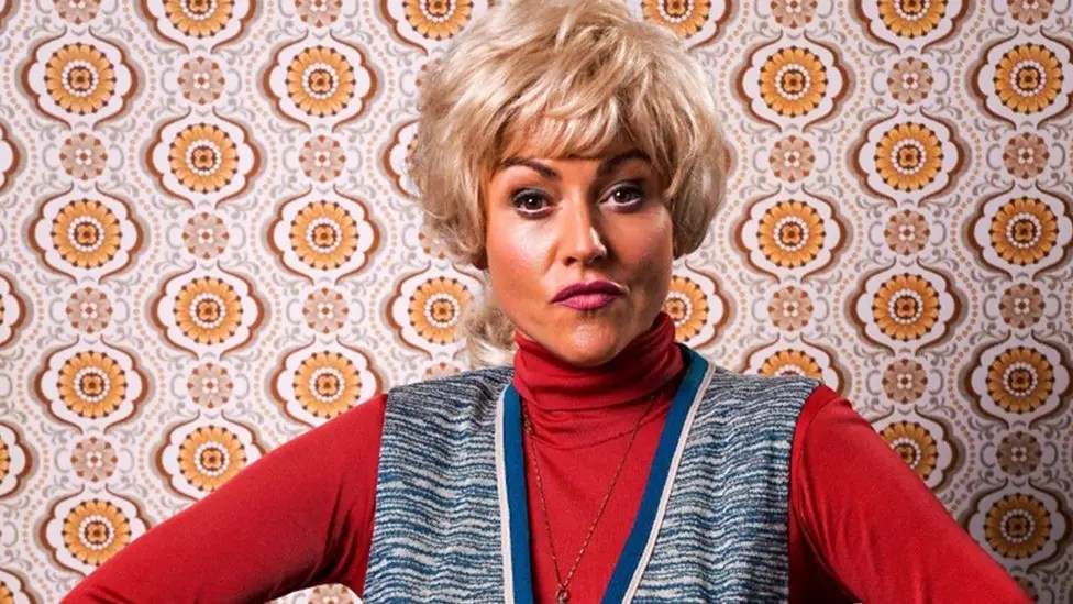 Jaime Winstone as Peggy Mitchell in EastEnders.