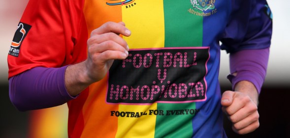 A rainbow shirt for Football v Homophobia