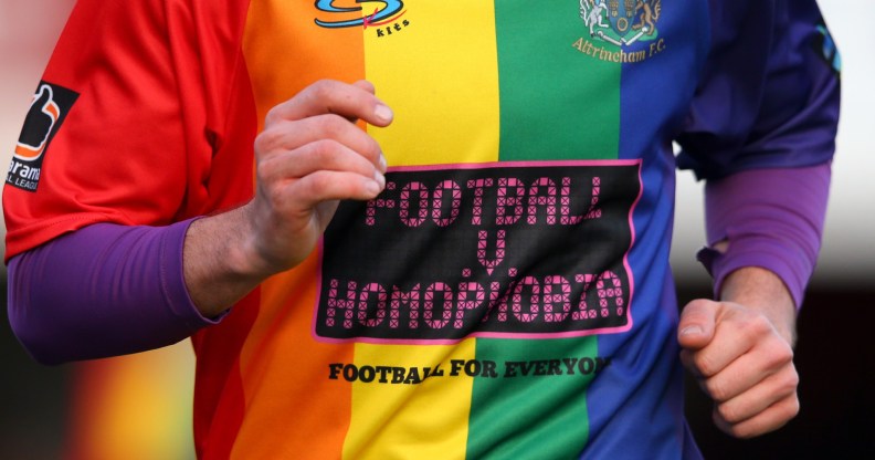 A rainbow shirt for Football v Homophobia