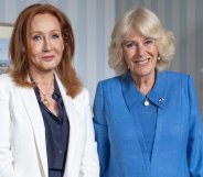 JK Rowling with Queen Camilla at the Palace of Holyroodhouse in Edinburgh