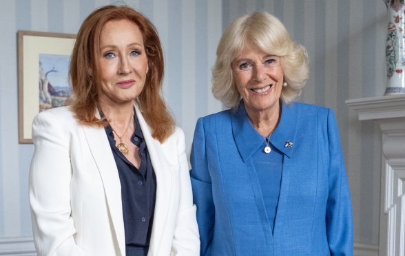 JK Rowling with Queen Camilla at the Palace of Holyroodhouse in Edinburgh