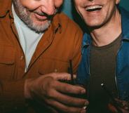 two men laughing