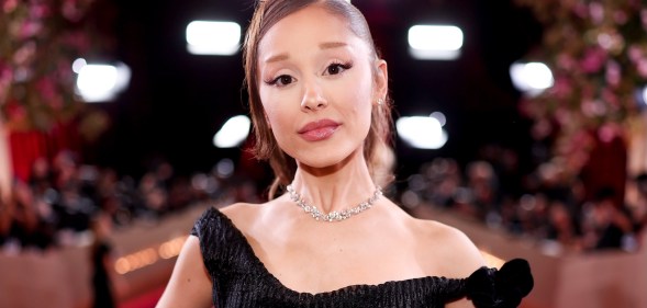 Ariana Grande at the 83rd Annual Golden Globes held at The Beverly Hilton on January 11, 2026 in Beverly Hills, California. (Photo by Christopher Polk/2026GG/Penske Media via Getty Images)