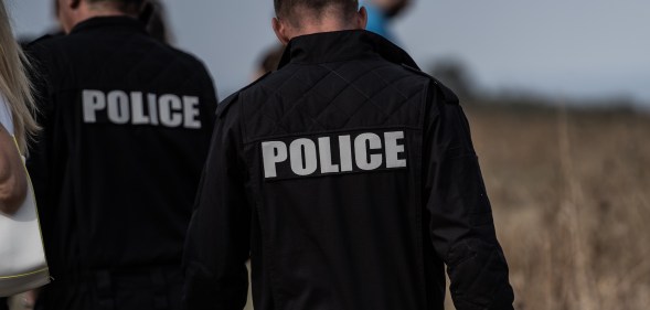 REZOVO, BULGARIA - SEPTEMBER 15: A Bulgarian Border Police helicopter officers walks at the land border between Bulgaria and Turkey on September 15, 2021 in Rezovo, Bulgaria. Authorities here have cited an increase in the rise of migrants attempting to cross the border from Turkey. (Photo by Hristo Rusev/Getty Images)