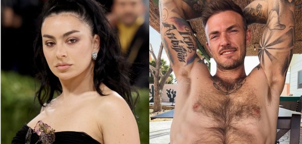 Charli XCX (L) and gay adult star Christian Wilde (R) appear in I Want Your Sex. (Getty/Instagram @christianwilde89)