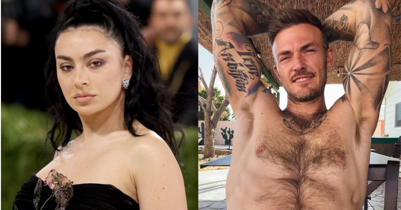 Charli XCX (L) and gay adult star Christian Wilde (R) appear in I Want Your Sex. (Getty/Instagram @christianwilde89)