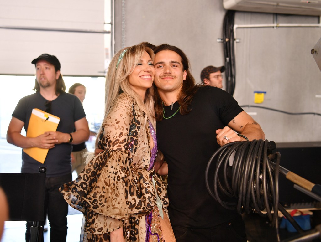 Charlie Gillespie on the set of Debbie Gibson's music video.