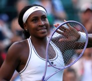 LONDON, ENGLAND - JULY 03: Coco Gauff of United States acknowledges the crowd following victory over Claire Liu of United States during their Ladies' Singles third round match on day five of The Championships Wimbledon 2026 at All England Lawn Tennis and Croquet Club on July 03, 2026 in London, England. (Photo by Cameron Spencer/Getty Images)