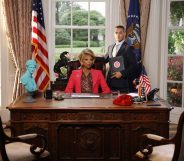 RuPaul plays President Judy Gagwell in Stop! That! Train!
