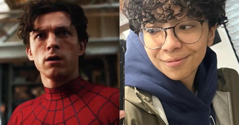 Trans actor Maikol Roque (R) has celebrated appearing as EJ in Spider-Man: Brand New Day