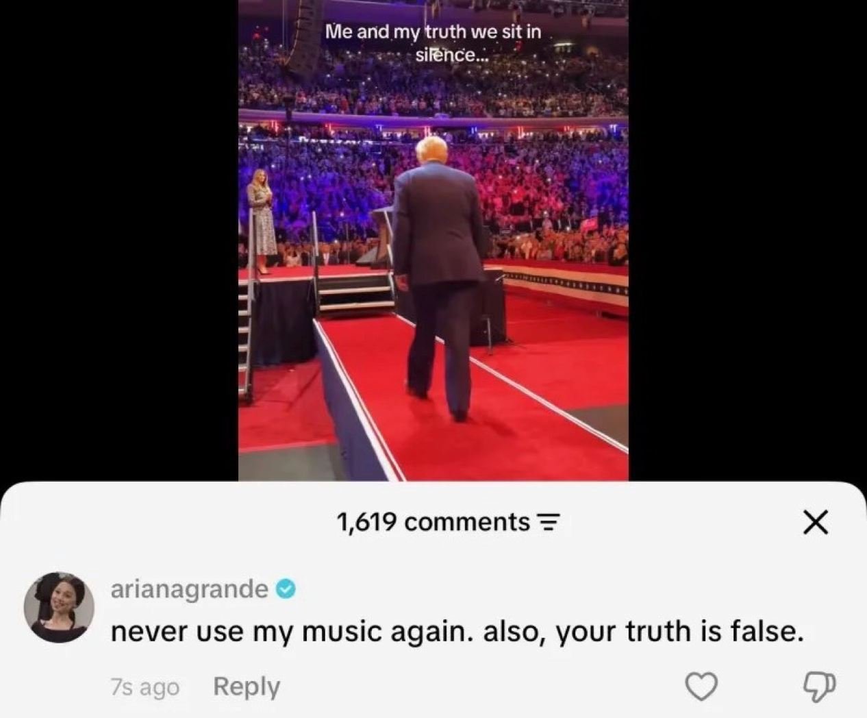 Ariana Grande clapped back at Team Trump