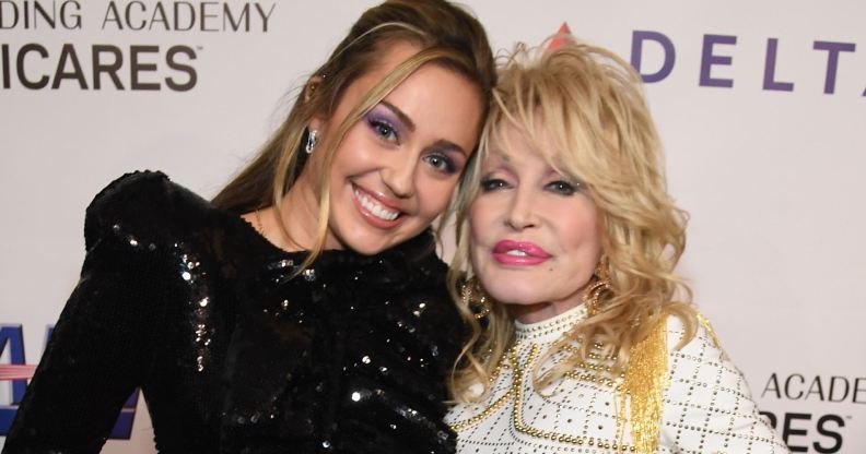 Miley Cyrus and Dolly Parton