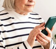 older woman using phone
