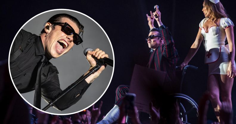 Yungblud performed in a wheelchair after breaking his leg