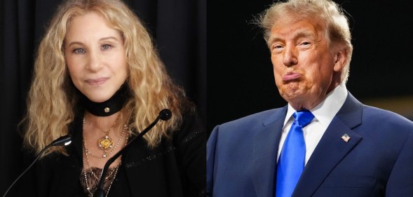 Barbra Streisand (L) has called out Donald Trump's (R) 'unchecked ego' amid a row over the naming of the Kennedy Center. (Getty)