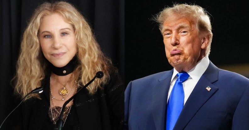 Barbra Streisand (L) has called out Donald Trump's (R) 'unchecked ego' amid a row over the naming of the Kennedy Center. (Getty)
