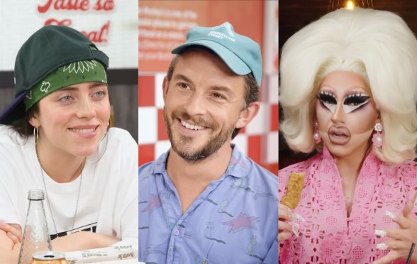 Billie Eilish, Jonathan Bailey, and Trixie Mattel