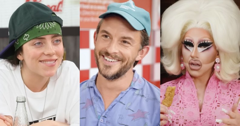 Billie Eilish, Jonathan Bailey, and Trixie Mattel