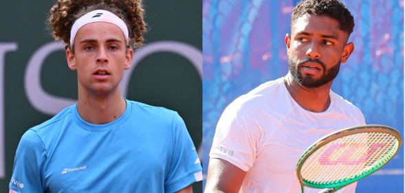 Sunday's match between Mika Brunold (L) and Joao Luca Reis da Silva (R) was the first pro tennis match between two out gay male players. (Getty)