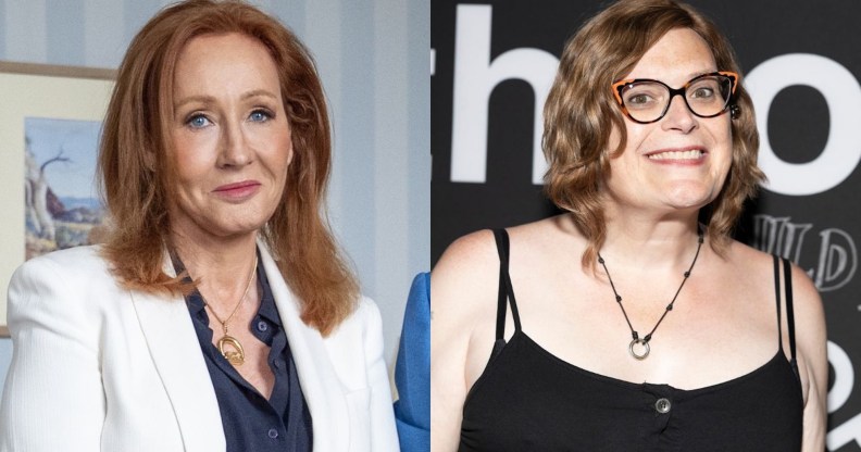 JK Rowling (L) has denied Lilly Wachowskit's claim she is "funding trans genocide". (Getty)