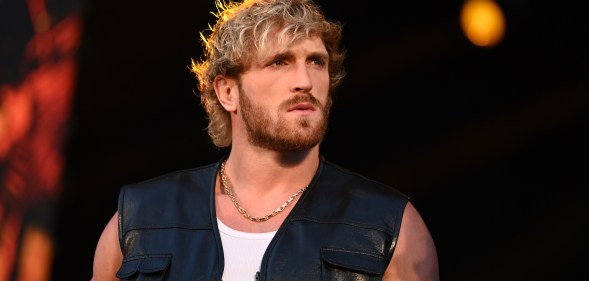RIYADH, SAUDI ARABIA - JANUARY 30: Logan Paul during the 2026 Royal Rumble Kickoff at Riyadh Season Stadium at KAFD on January 30, 2026 in Riyadh, Saudi Arabia. (Photo by Andrew Timms/WWE via Getty Images)