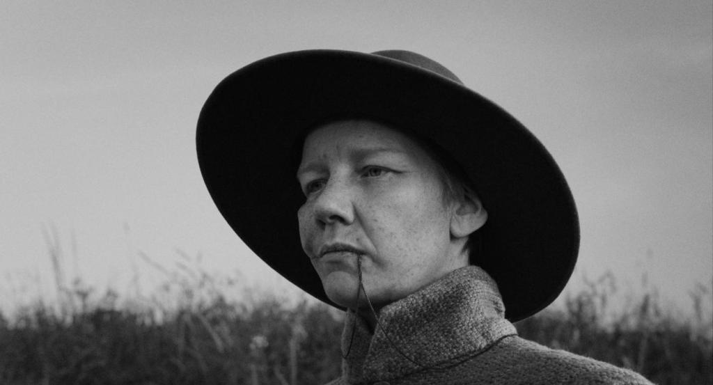Rose: black and white still of Sandra Hüller as Rose