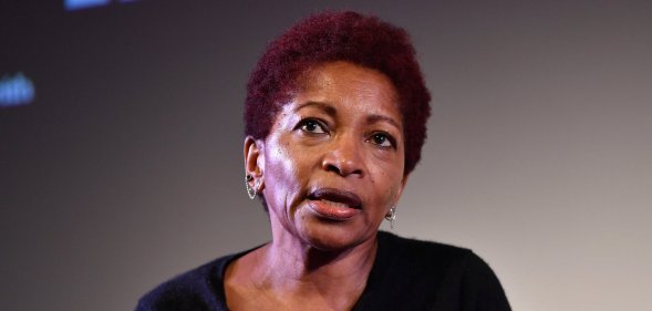 LONDON, ENGLAND - JUNE 29: Bonnie Greer speaks on stage as she introduces "The Lost Man" as part of BFI Screen Epiphanies in partnership with American Express at the BFI Southbank on June 29, 2016 in