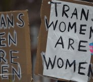 Protestors in Manchester.