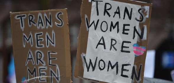 Protestors in Manchester.