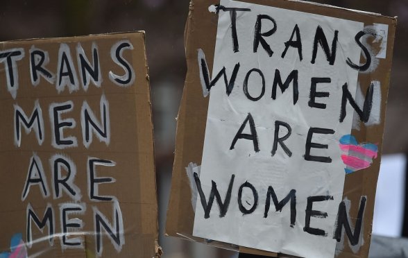 Protestors in Manchester.