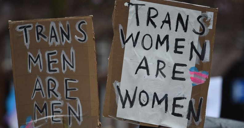 Protestors in Manchester.