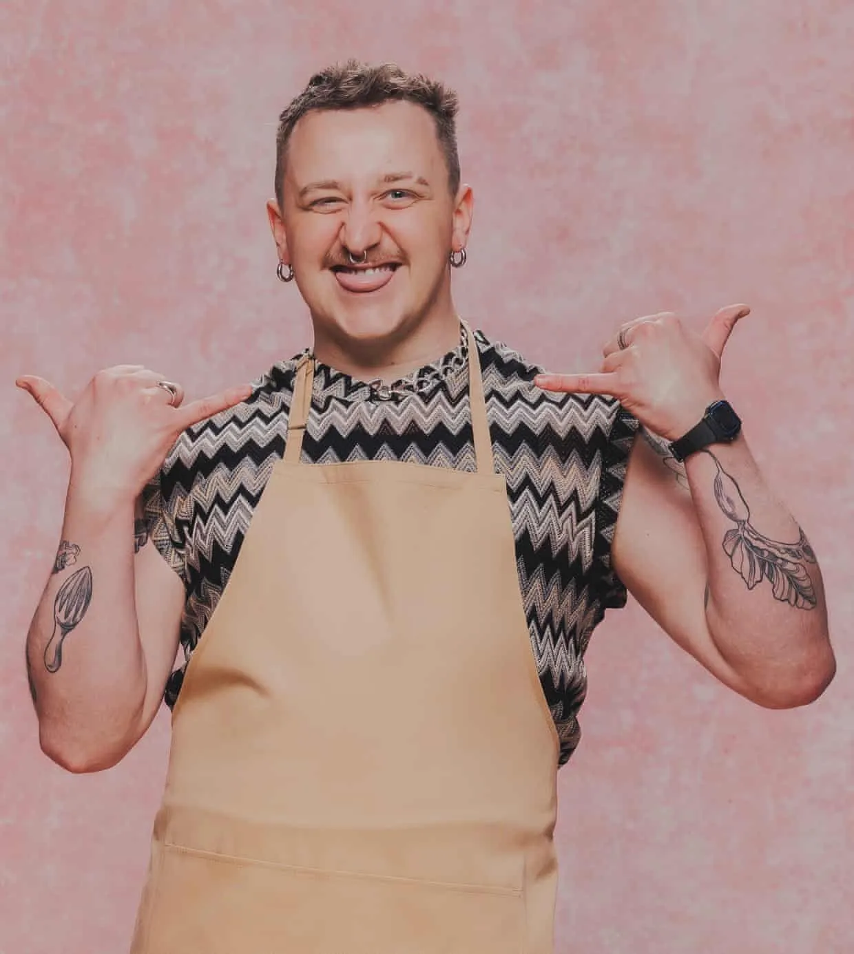 Gabe, 32, artist and drag king, West Midlands — The Great British Bake Off 2026 (Channel 4)