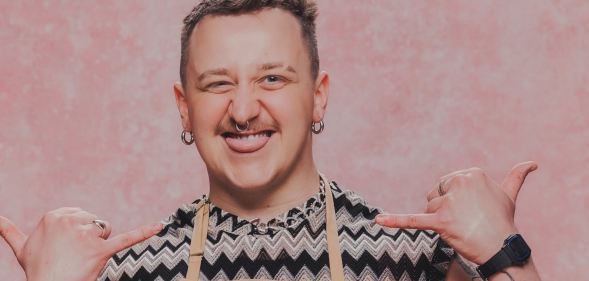 Gabe Capes is on The Great British Bake Off