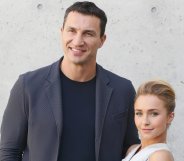 Hayden Panettiere and Wladimir Klitschko attend the Giorgio Armani show during Milan Menswear Fashion Week Spring Summer 2014