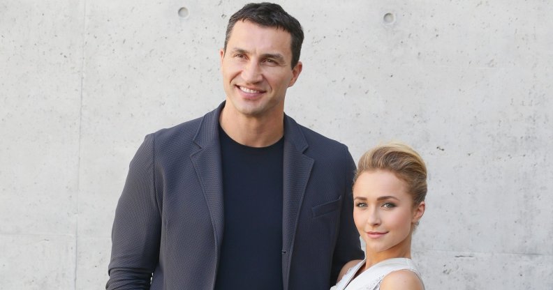 Hayden Panettiere and Wladimir Klitschko attend the Giorgio Armani show during Milan Menswear Fashion Week Spring Summer 2014