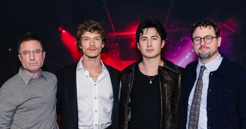 Jacob Tierney, Connor Storrie, Hudson Williams and Brendan Brady attend the premiere of "Heated Rivalry" at TIFF Lightbox