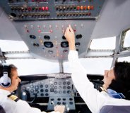 Pilots in a cockpit
