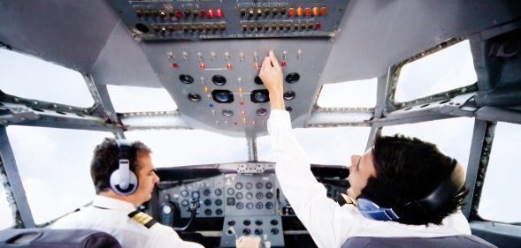 Pilots in a cockpit