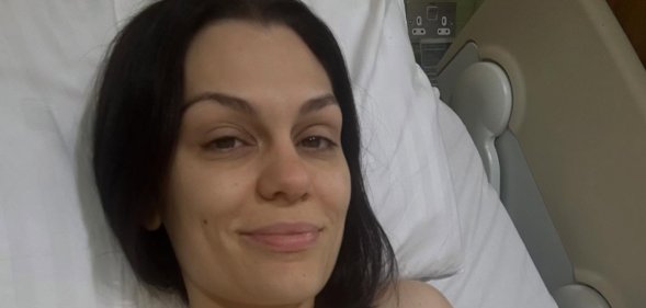 Jessie J pictured in hospital