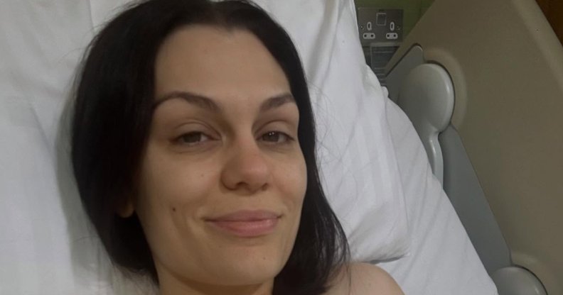 Jessie J pictured in hospital