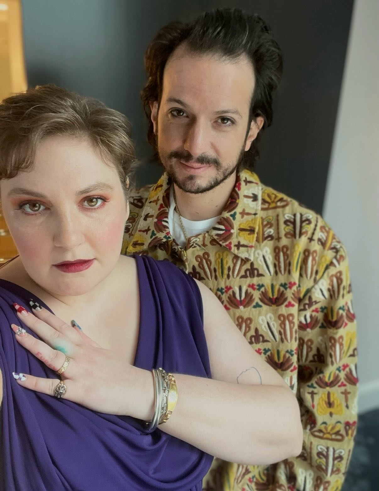 Lena Dunham and Luis Felber pose together in a selfie