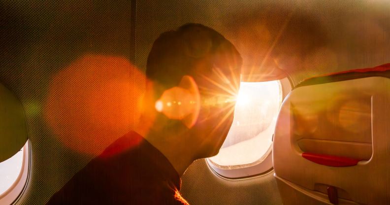 man on plane