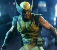 Marvel’s Wolverine game still of Wolverine mid-fight in yellow roughed up suit