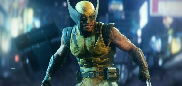 Marvel’s Wolverine game still of Wolverine mid-fight in yellow roughed up suit