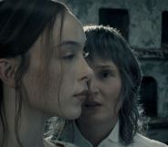 Ella Beatty as Lizzie Borden and Vicky Krieps as Bridget 'Maggie' Sullivan in Netflix's Monster