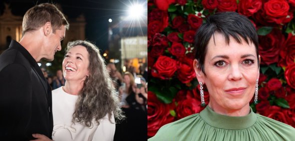 Olivia Colman debuts new hair as she poses with co-star Alexander Skarsgard