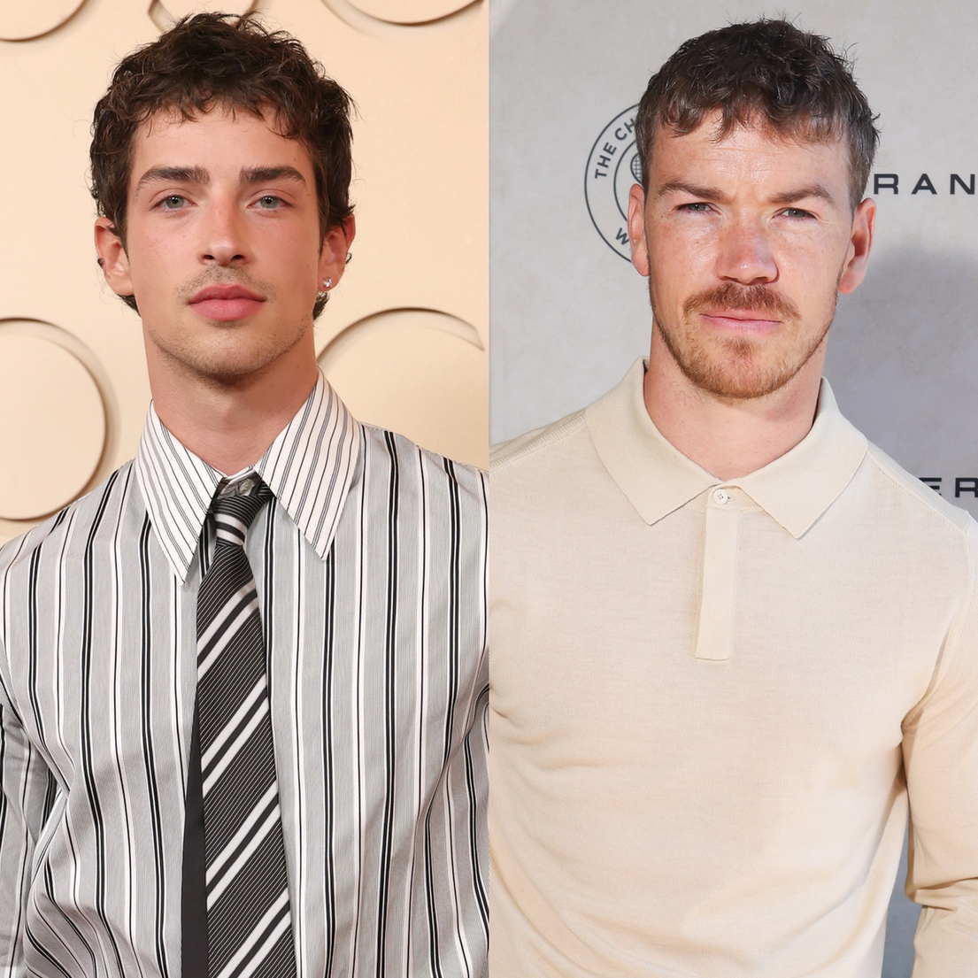 Manu Ríos is on the left of a two slide image, with Will Poulter on the right